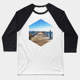 Ocean Pier Walk Geometric Photography Baseball T-Shirt